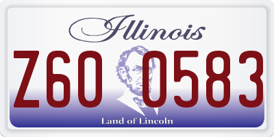 IL license plate Z600583