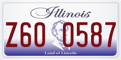 IL license plate Z600587