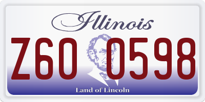 IL license plate Z600598