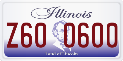 IL license plate Z600600