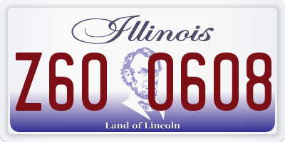 IL license plate Z600608