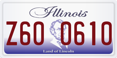 IL license plate Z600610