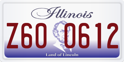 IL license plate Z600612