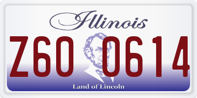 IL license plate Z600614