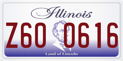 IL license plate Z600616