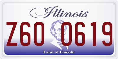 IL license plate Z600619