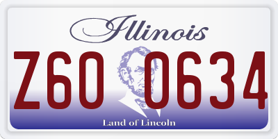 IL license plate Z600634