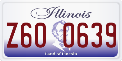 IL license plate Z600639