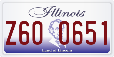 IL license plate Z600651
