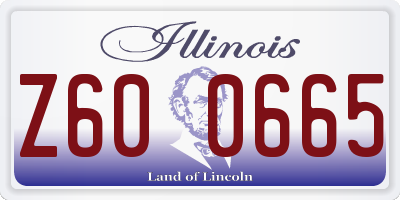 IL license plate Z600665
