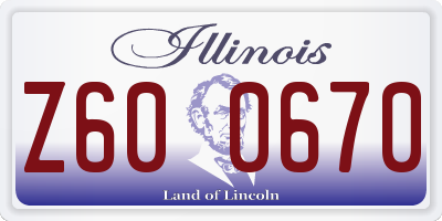 IL license plate Z600670