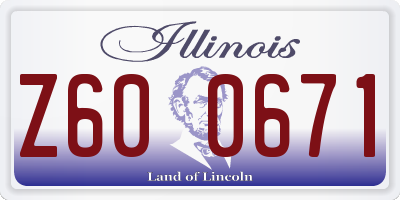 IL license plate Z600671