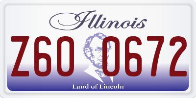 IL license plate Z600672