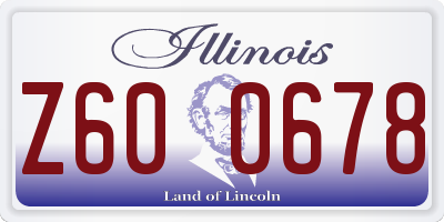 IL license plate Z600678
