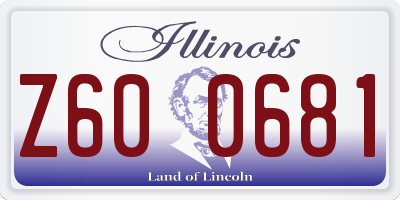 IL license plate Z600681