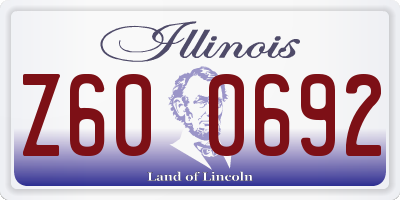 IL license plate Z600692
