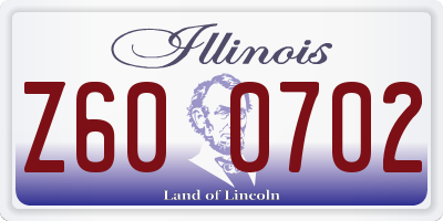 IL license plate Z600702