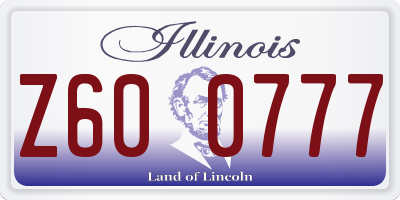 IL license plate Z600777