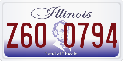 IL license plate Z600794