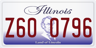 IL license plate Z600796