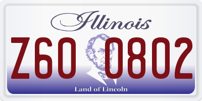 IL license plate Z600802