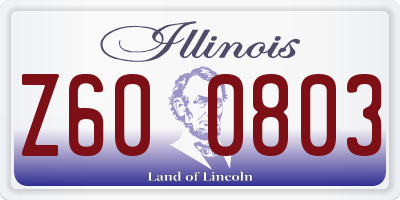 IL license plate Z600803
