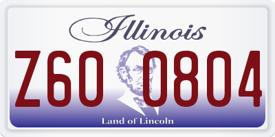 IL license plate Z600804