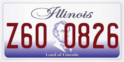 IL license plate Z600826