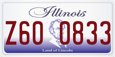 IL license plate Z600833