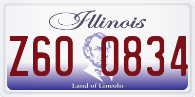 IL license plate Z600834