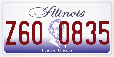 IL license plate Z600835