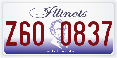 IL license plate Z600837