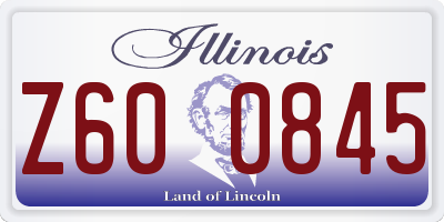 IL license plate Z600845