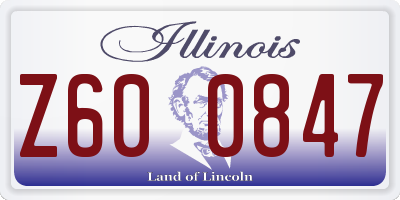 IL license plate Z600847