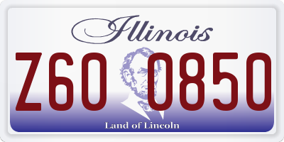 IL license plate Z600850