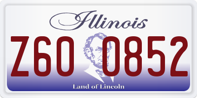 IL license plate Z600852