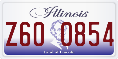 IL license plate Z600854