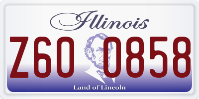 IL license plate Z600858