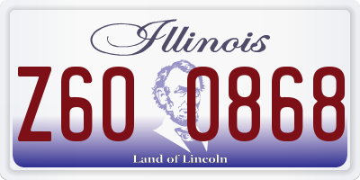 IL license plate Z600868