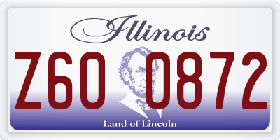 IL license plate Z600872