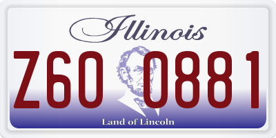 IL license plate Z600881