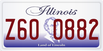 IL license plate Z600882