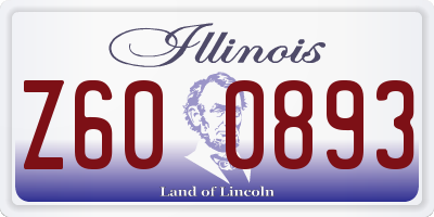 IL license plate Z600893