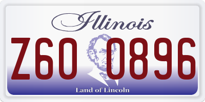 IL license plate Z600896