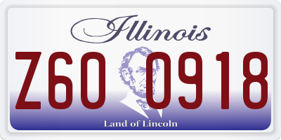 IL license plate Z600918