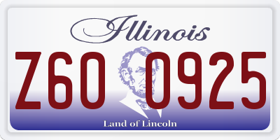 IL license plate Z600925