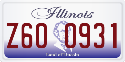 IL license plate Z600931