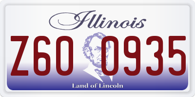 IL license plate Z600935