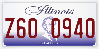 IL license plate Z600940