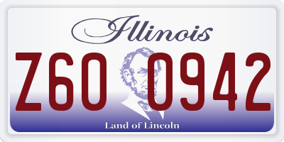 IL license plate Z600942